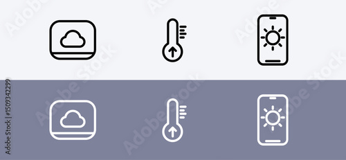 Weather application icon symbol - clean and modern Weather prediction icon.