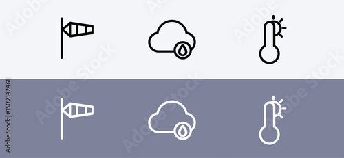 Weather icon symbol - clean and modern Weather and wind prediction icon.