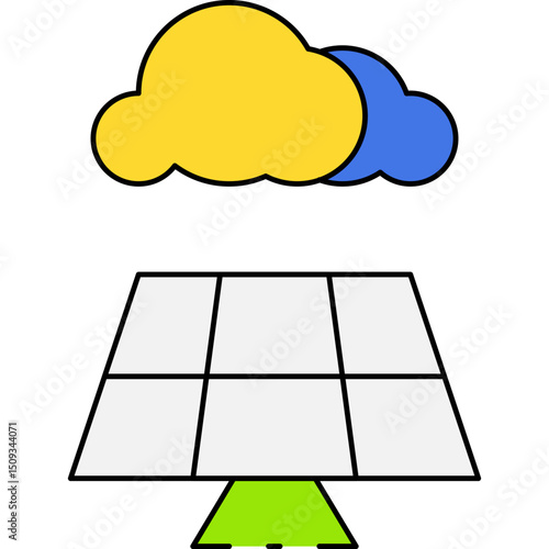 Solar panel single icon vector illustration