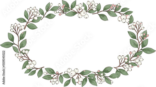 手書きイラスト　木々のフレーム