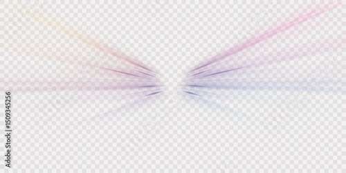Speed connection vector background. Vector png swirl trail effect. Image of speed motion on the road. Abstract background png in blue and purple neon glow colors