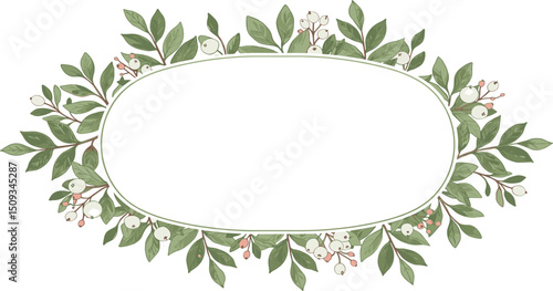 手書きイラスト　木々のフレーム