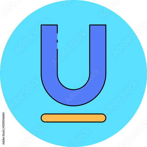 Underline single icon vector illustration