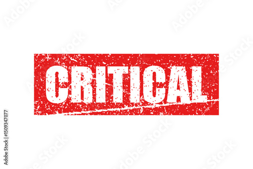 Critical - red stamp on white background