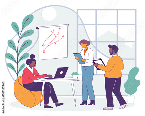 Corporate Teamwork Illustration vector illustration