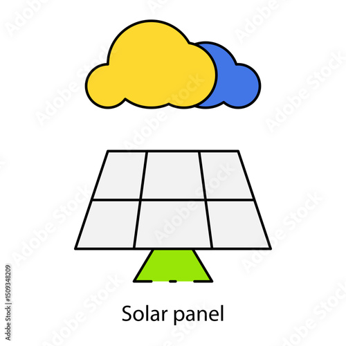 Solar panel single icon vector illustration