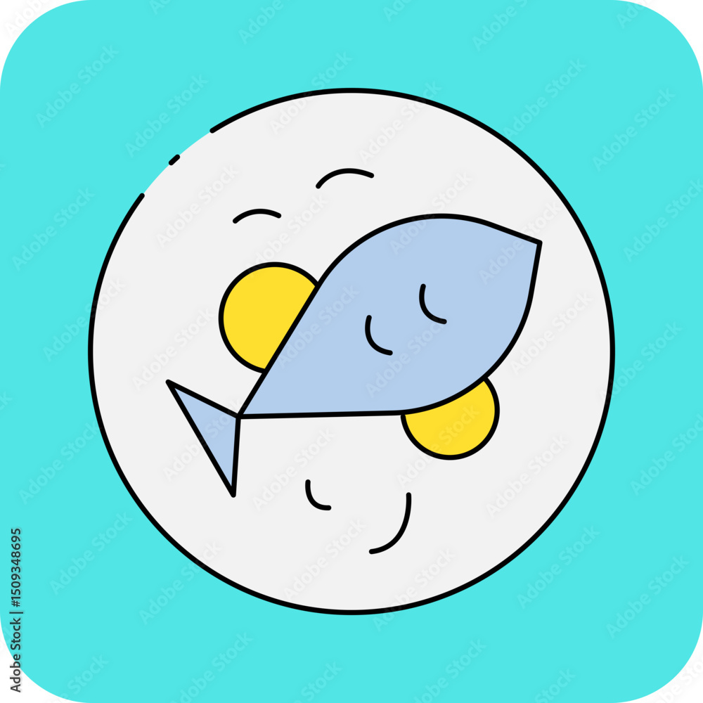 Obraz premium Fish single icon vector illustration