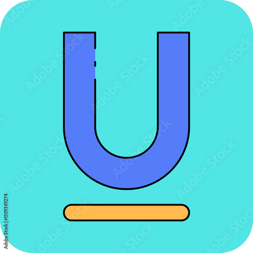 Underline single icon vector illustration