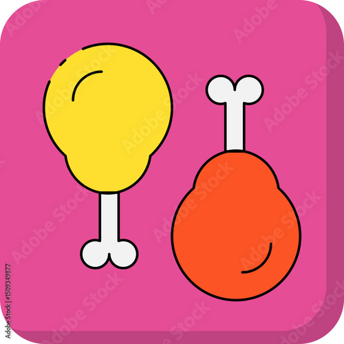 Chicken leg single icon vector illustration