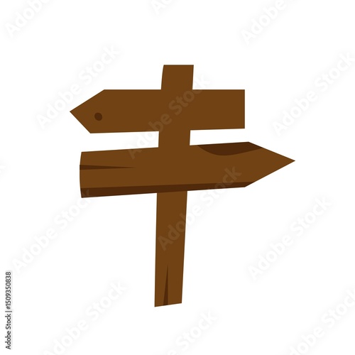 Wallpaper Mural Wooden direction signpost with arrows pointing both ways, isolated, flat style Torontodigital.ca