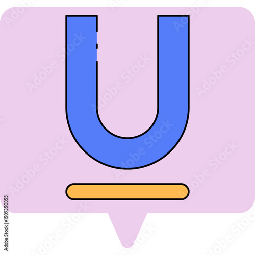 Underline single icon vector illustration