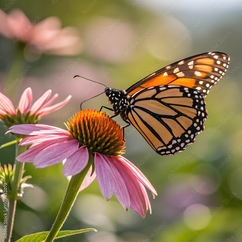 Fototapeta premium butterfly on flower