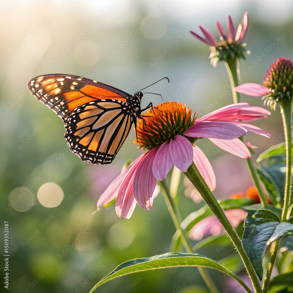 Fototapeta premium butterfly on flower