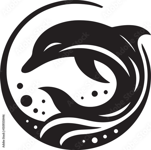 Dolphin Silhouette Vector – Marine Animal Clipart for Ocean Designs, Logos, T-Shirts, and Cricut Projects