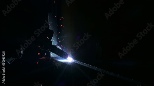 Dynamic Welding Sparks in Action A Stunning Display Illuminating the Surrounding Darkness