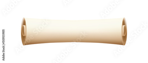 3d diploma scroll icon. Vintage roll paper. Graduation education