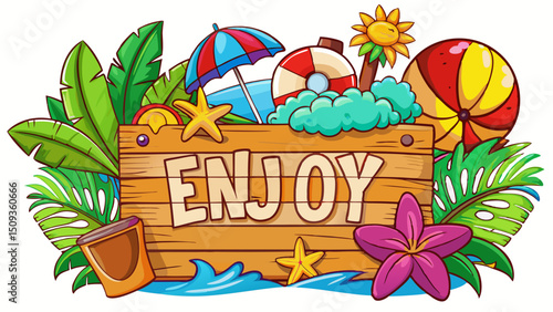 Summer Vibes AI-Generated Enjoy Summer Illustration