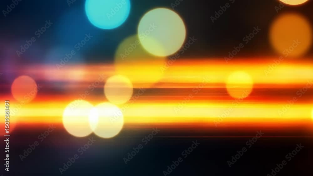 Blurred lights with colorful bokeh effect and motion blur background