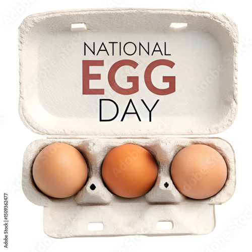 Egg-themed design for National Egg Day, isolated on white background