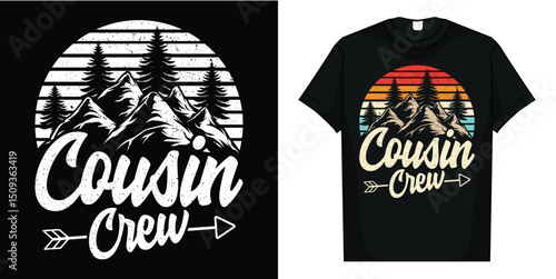 Cousin Crew Camping Outdoor Sunset Summer Camp T-Shirt