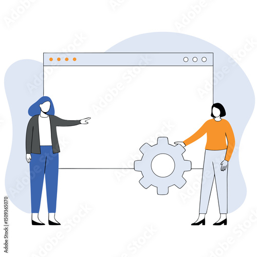 Business Website Settings Vector Illustration