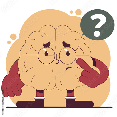 Brain Thinking Question Mark Vector Concept Design