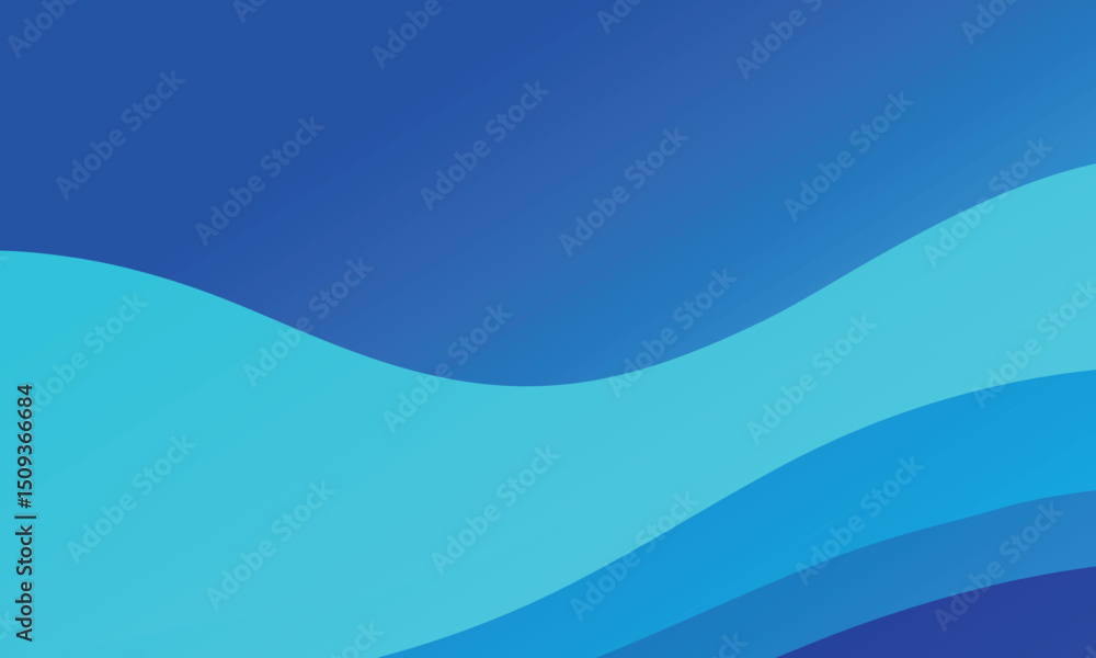 Fototapeta premium Modern Blue Wave Gradient Vector Background – Abstract Flow Design