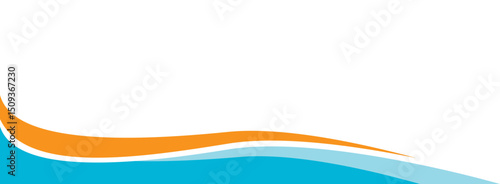 Abstract Blue and Orange Wavy Curve Vector Elements