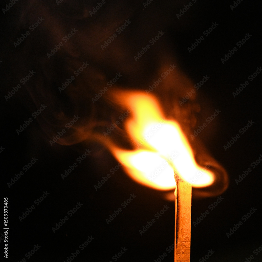 Flame close up on a match Flame close up on a match