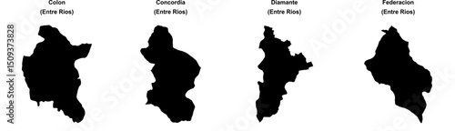 Colon, Concordia, Diamante, Federacion outline maps
