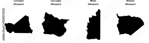 Loncopue, Los Lagos, Minas, Norquin outline maps