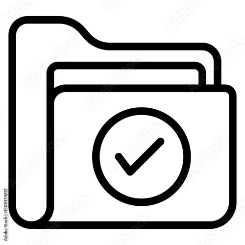 verified folder line icon