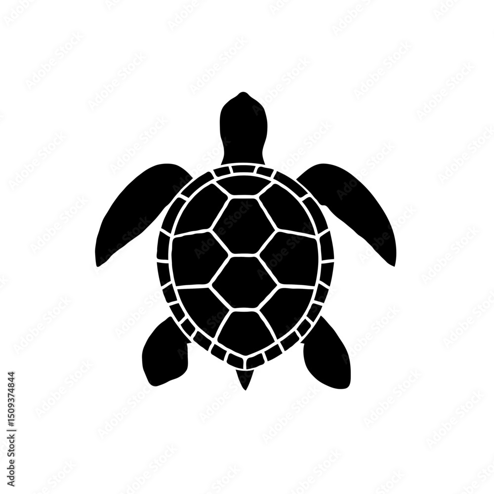 Fototapeta premium Turtle silhouette animal icon design vector illustration