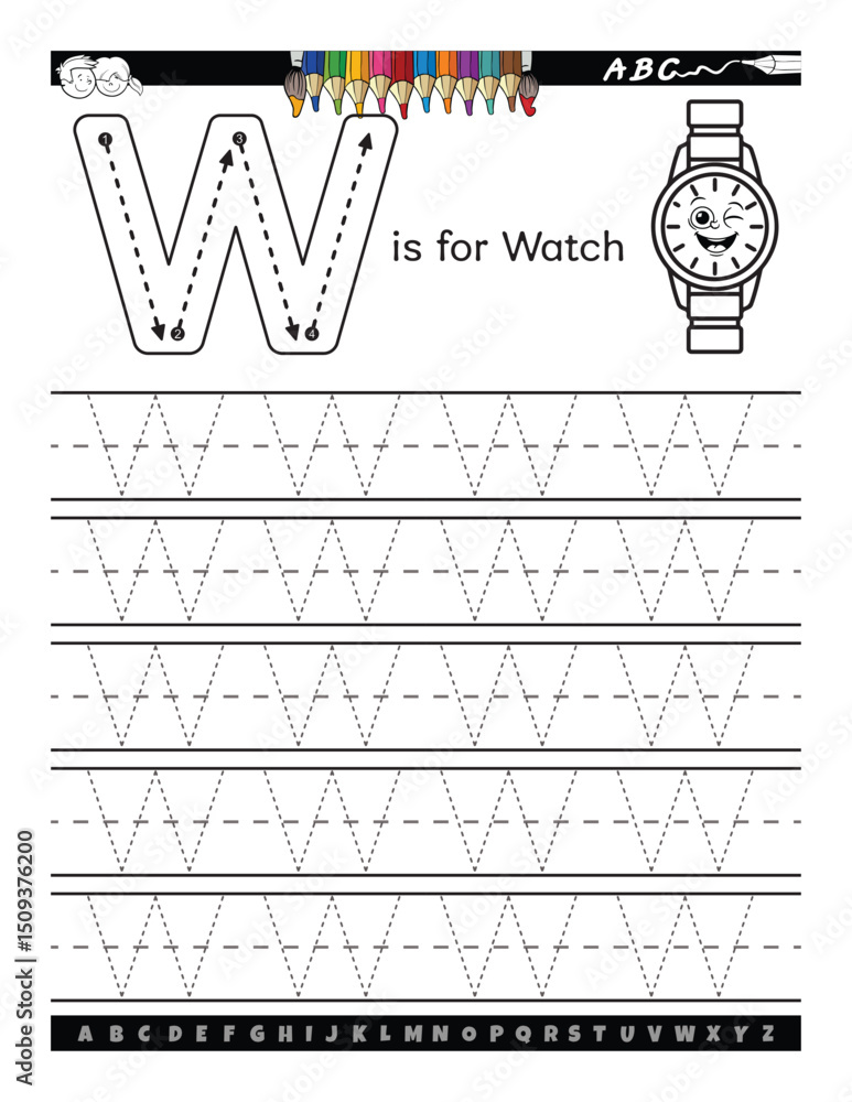 Fototapeta premium ABC Practice Tracing Book For Kids