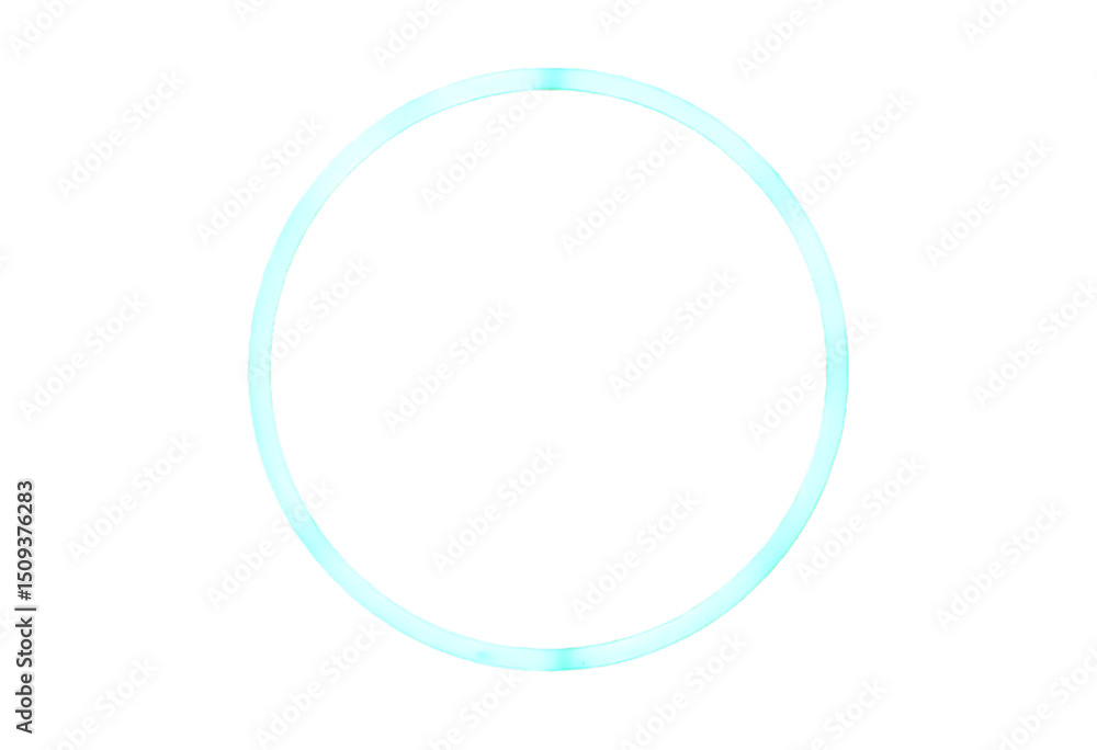 Obraz premium Shine green neon circle frame design. Glowing neon border isolated on transparent background. Shine glow light neon sign frame. Banner, Mockup, template for presentation or montage.