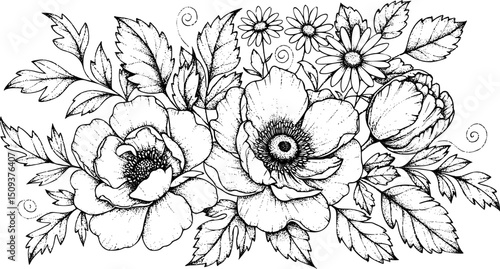 Wallpaper Mural Vintage flower vector illustration. EPS 10 version. Torontodigital.ca