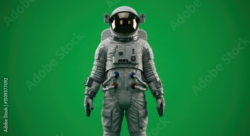 Astronaut in Chroma Key Studio Shot