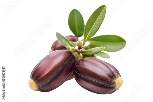 Jojoba Nut or Fruit White Background Botanical Clipart