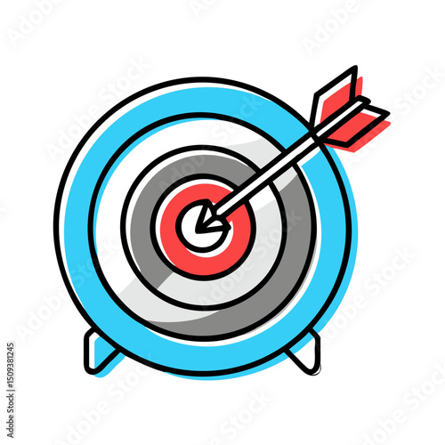 Target with arrow for goal achievement or strategy.
