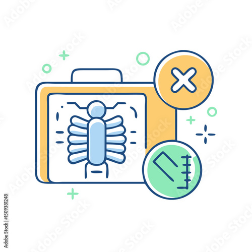 Medical x-ray document icon for diagnostics.