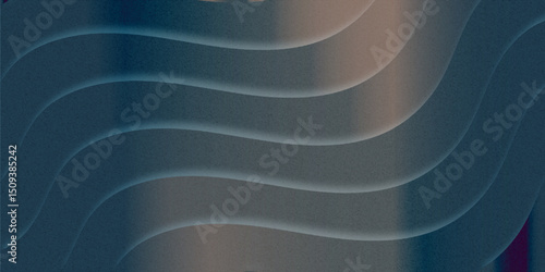 Abstract background with wavy lines in smooth shades of blue and beige gradient pattern design effect art