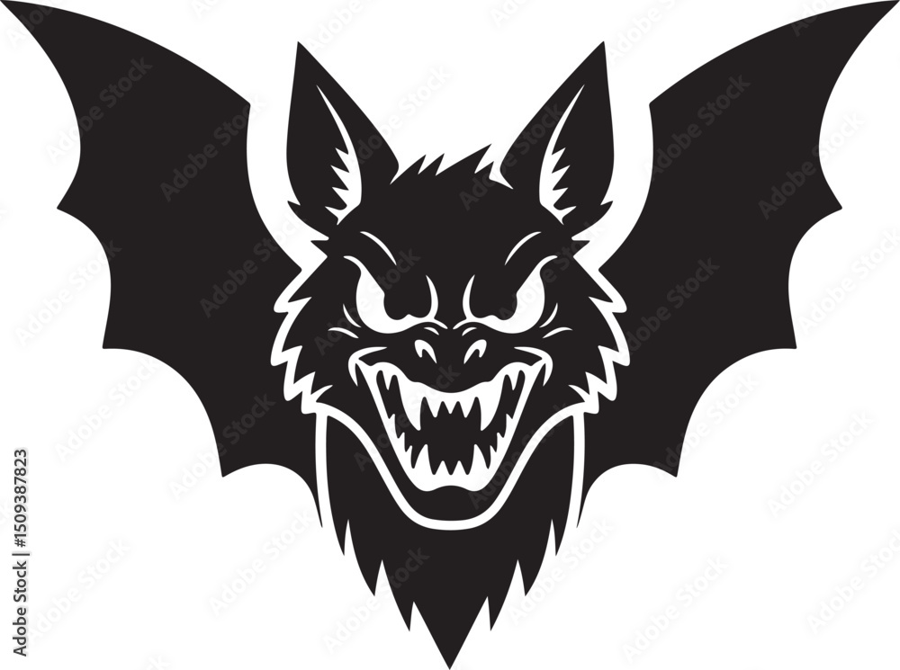 bat head vector art illustration bat head vector art illustration