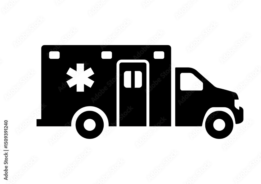 Fototapeta premium ambulance icon vector graphic for emergency medical services and healthcare branding designs
