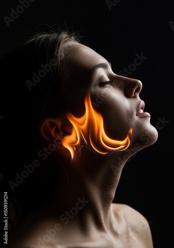 Woman feeling burning sensation from acid reflux, heartburn or gerd