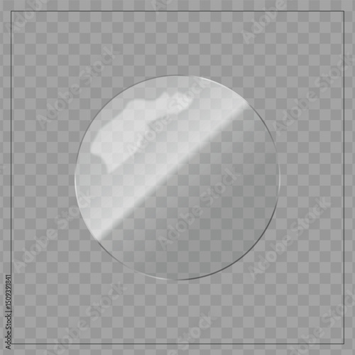 Realistic Transparent Glass Shape Overlay for UI, App, and Web Design - Vector Glass Effect PNG for Photoshop and Illustrator