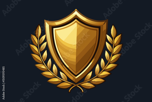 High-Quality Gold Shield A Detailed, Elegant Design Generated by AI