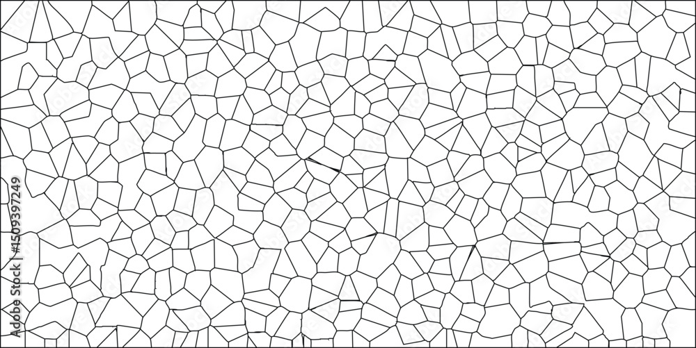Abstract cellular pattern with irregular black lines forming geometric shapes on a white background for design elements. Abstract cellular pattern with irregular black lines forming geometric shapes on a white background for design elements.