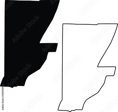Map of Florence Montana USA Silhouette Flat and Outline Design