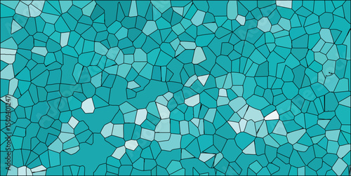 Abstract mosaic tile pattern in shades of teal and turquoise for decorative background design