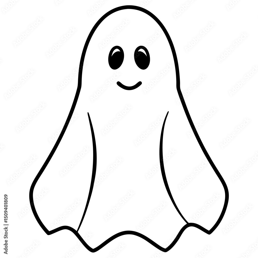 Ghost Halloween Icon line art victor illustration on white background Ghost Halloween Icon line art victor illustration on white background